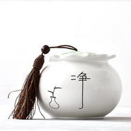 XDOBO L Ceramic Tea Tin Dry Goods Seal Pot Tea Storage Container Sealed Can Tea Accessories (D)