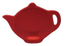 HIC Teapot-Shaped Tea Bag Holder and Resting Caddy, High-Fired Ceramic, Sage Green, 4.5-Inches N2