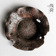 CCWY Large hand-carved hammer Tin coaster copper art coaster Cup pot holding saucer Taiwan tea zero allocation... N8
