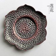 CCWY Large hand-carved hammer Tin coaster copper art coaster Cup pot holding saucer Taiwan tea zero allocation... N9