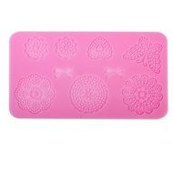 DIY Fondant Cake Lace Sugar Craft Mat Cake Texture Mold Pink N6