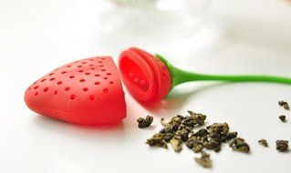 Ved-Mart&copy; Silicone Tea Infusers Fine Filter 3 Sets In One, Super Cute Strawberry Design Red, Teapot Teacup Tea-filter N5