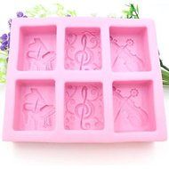 Y&amp;XL&amp;H Piano Guitar Notes Shaped Fondant Cake Chocolate Silicone Mold Cake Decoration Tools,L13.7cmW11.6cmH2.8cm N4