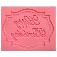 Y&amp;XL&amp;H Happy Birthday Shaped Fondant Cake Chocolate Silicone Mold,Cupcake Decoration Tools,L7.3cmW5.6cmH0.7cm