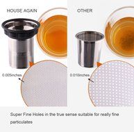 Loose Tea Infuser Filter Extra Fine Mesh Stainless Strainer Steeper Basket for Brewing Steeping Loose Leaf Tea... N6
