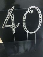 Sharing Star Large Crystal 40 Sweet Forty Numbers Bling Birthday Cake Topper Cake Decoration with Crystal Glass... N2