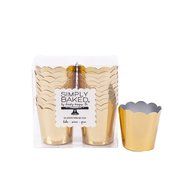 Simply Baked Petite Paper Baking Cup, Metallic Gold, 20-Pack, Entertain with Ease and Style, Serve Cupcakes, Ice... N5