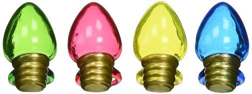 Oasis Supply Christmas Light Bulb Jewel Cupcake/Cake Decorating Rings, 2 1/2-Inch, Assorted, Set of 12