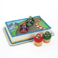 Super Mario Cake Topper and 24 Cupcake Topper Rings