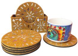 Indian Elegant &amp; Decorative Traditional Tea Coaster Made with Lac , Decorative &amp; Elegant Home &amp; Office Purpose N6