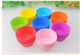 24 Pack Non Stick Silicone Cupcake Cups Mutil Colors Liners Barking Cups Silicone Muffin cups