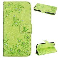 iPhone 7 Case,iPhone 7 Wallet Case,Phezen Serect Garden Series Butterfly Flower Bling Diamod Inlaid PU Leather... N50