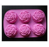 1 X U-beauty Rose Slicone 6 Capacity Cake Pan Baking Mold