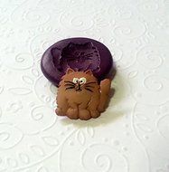 Silicone Mold Cute Cat Mould (21mm) Fondant Icing Gum Paste Cake Chocolate Clay N2