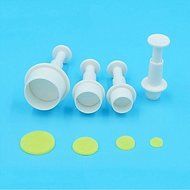 Y&amp;XL&amp;H Round Plastic Fondant Plunger Cutters Fondant Cake Decorating Tools Cake Mold,Set of 4