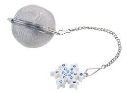 2&rdquo; Stainless Steel Tea Ball &#8203;&#8203;Infusers, Set of 4 Assorted Holiday Charms On Chains&#8203;.&#8203; N6