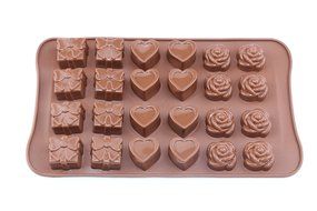 Silicone Candy Making Molds,Chocolate Mold Jelly Molds Ice Tray, Love/Gift Box/Flower Shape (1) N2