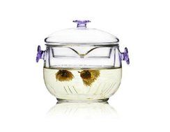 Convenient Gongfu Teaset/ Flowering Tea/small Glass Teapot with Infuser(set of 3/teapot and Two Cup)