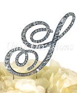 Victorian Collection Monogram Rhinestone Cake Topper - Large - Silver (4.75" Tall) (Letter M) N18