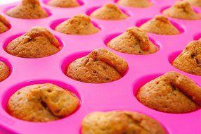 Silicone Mini Muffin &amp; Cupcake Pan - 24 Cups Pink Mold &amp; Baking Tray- Reusable, Non-Stick Bakeware - Heat Resistant... N14
