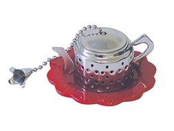 CybrTrayd Teapot Infuser with Base, Yellow