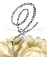 Victorian Collection Monogram Rhinestone Cake Topper - Large - Silver (4.75" Tall) (Letter M) N20