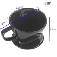 DOWONSOL Ceramic Porcelain black Coffee maker Dripper with 10pcs filters Sever Set Coffee Filter Cone (101+10pcs... N3