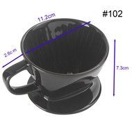 DOWONSOL Ceramic Porcelain black Coffee maker Dripper with 10pcs filters Sever Set Coffee Filter Cone (101+10pcs... N4