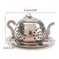 GOOTRADES Teapot Shape Stainless Steel Leaf Tea Infuser Filter Strainer Ball Spoon N7