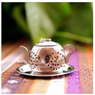 GOOTRADES Teapot Shape Stainless Steel Leaf Tea Infuser Filter Strainer Ball Spoon N8