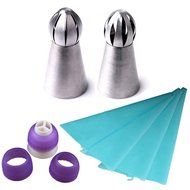 3PCS Icing Piping Tips Nozzles Kit Stainless Steel Sphere Ball Decorating Baking Tools Set for Cupcakes (New Design) N7