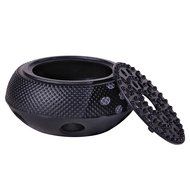 Homestia Cast Iron Teapot Warmer Black Honeycomb Pattern Antique Style 5.12&quot;(Dia) N5