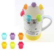 JXULE Silicone Mini Tongue Shape Tea Bag Holders Cup Mug Identify Markers( set of 6) N4