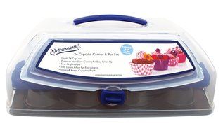 Entemann's ENT29110 24 Count Cupcake Carrier with Pan and Top Load Doors N3