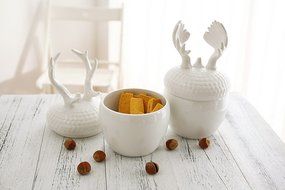 Tea Storage Bulk Candy Jars, Ceramic Reindeer Kitchen Canister Decor N8