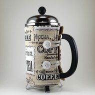 French Press Cozy, 8 cup, Insulated Cafetiere Cosy, Handmade, Coffee Themed N3