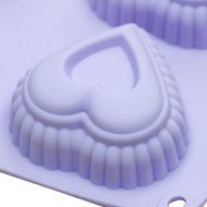 Webake 2 Pack Silicone Cake Molds,Bundt and Madeleine Pan,Round and Heart Shape Muffin Cupcake Pan (Red,Blue) N6