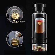 Tea Infuser/Tea Tumbler Water Bottle W/ Stainless Steel Loose Leaf Strainer Filter &amp;Spill-Proof Lid-Eco Borosilicate... N13