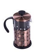 Gourmet Single Serve Matte Copper French Press Coffee Brewer with Woven Design N3