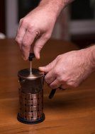 Gourmet Single Serve Matte Copper French Press Coffee Brewer with Woven Design N4