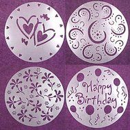 Sher 4 Pcs Round Cake Fondant Mold Craft Decorating Cutter Flower Heart Sugarcraft 20200.12 cm N2