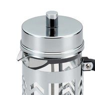 BonJour Coffee Glass and Stainless Steel French Press, 33.8-Ounce, Chevron N4