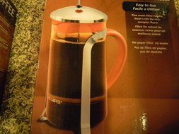 Mr. Coffee French Press , Stainless and Red. 1 Quart