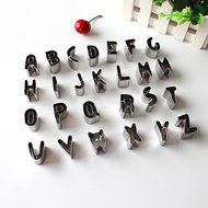 Sher 26PCS Letter Style Stainless Steel Cake &amp; Cookie Cutters Molds