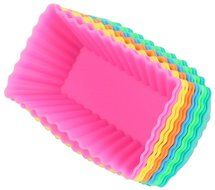 Beauty Clubs Silicone Rectangle Cake Muffin Cupcake Liner Chocolate Bake Cup Mold N5