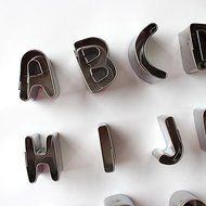 Sher 26PCS Letter Style Stainless Steel Cake &amp; Cookie Cutters Molds N3