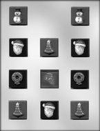 CK Products Christmas Assortment 1-1/4-Inch Square Chocolate Mold