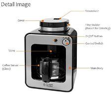 Russell Hobbs Electric Coffee Maker Machine Built-in Coffee Grinder RH-G6686 N5