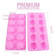 Dog Paws Mold | 2 pcs Adorable Mini Paw-shaped 10 Cavities Baking Mold Non Stick Non-toxic Soft Silicone Heat... N5