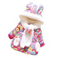 Baby Infant Girls Clothes,Laimeng Fur Winter Warm Hooded Coat Cloak Jacket Thick Warm Clothes (S, Green) N6